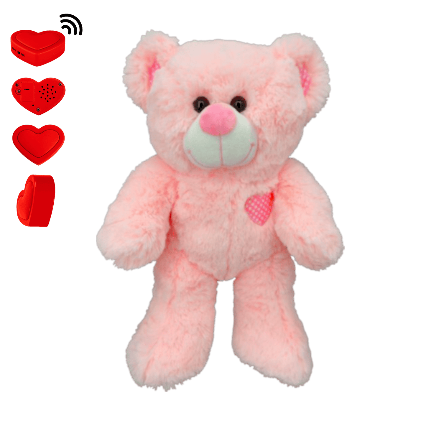 Roze Knuffelbeer met Stemopname β Gepersonaliseerde Teddybeer | The Hugify