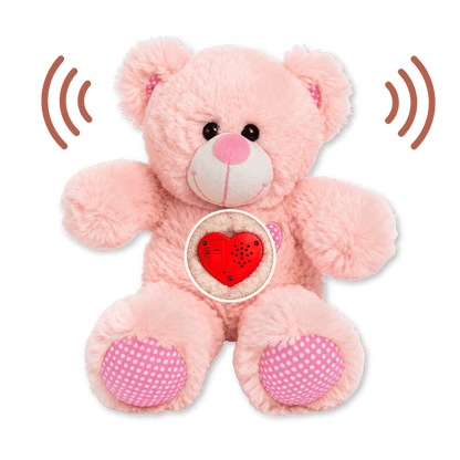 Pinker Teddybär mit Sprachaufnahme – Personalisiertes Kuscheltier