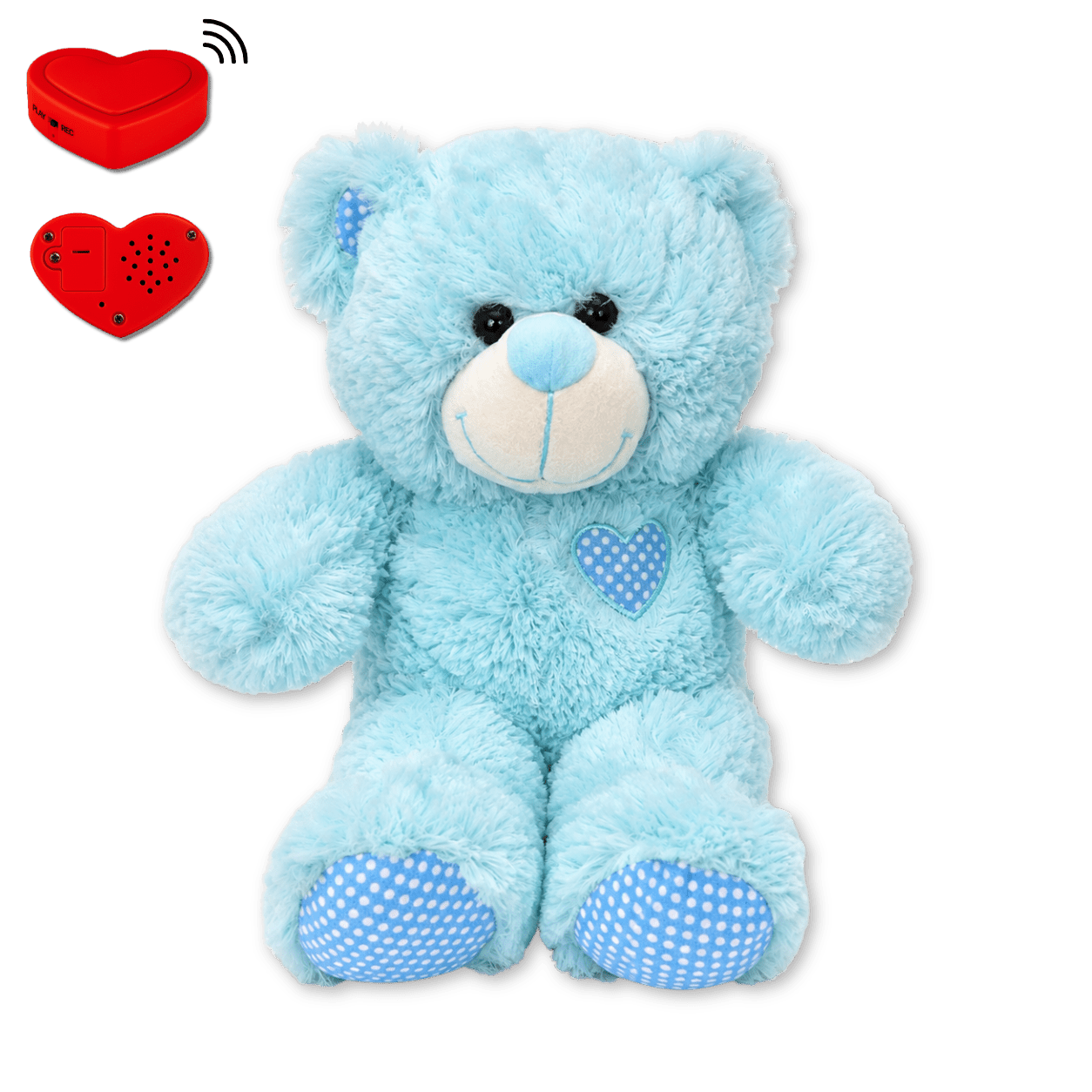 Blauer Teddybär mit Sprachaufnahme – Personalisiertes Kuscheltier