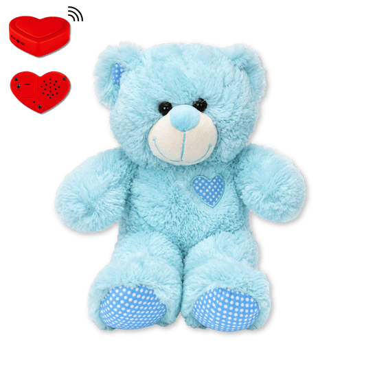 Blauer Teddybär mit Sprachaufnahme – Personalisiertes Kuscheltier